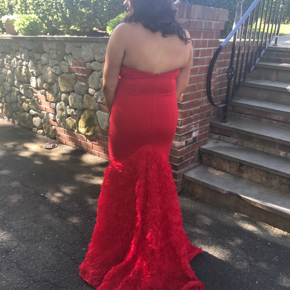 Red floral design dress